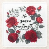 Er gibt mir neue Kraft Glasuntersetzer (Vorderseite)