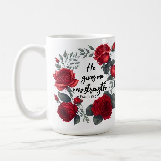 Er gibt mir neue Kraft Kaffeetasse (Links)