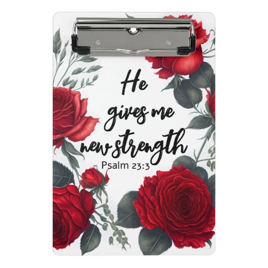 Er gibt mir neue Kraft Mini Klemmbrett (Vorderseite)