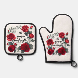 Er gibt mir neue Kraft Ofenhandschuh & Topflappen-Set