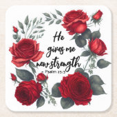 Er gibt mir neue Kraft Rechteckiger Pappuntersetzer (Vorderseite)