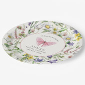 Er gibt mir Schmetterlinge Blume Brautparty Pappteller (Schrägansicht)