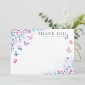 Er gibt mir Schmetterlinge Brautparty Dankeskarte (Stehend Vorderseite)