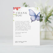 Er gibt mir Schmetterlinge Brautparty Dankeskarte (Stehend Vorderseite)