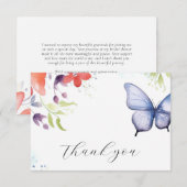 Er gibt mir Schmetterlinge Brautparty Dankeskarte (Vorne/Hinten)