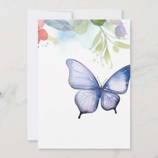 Er gibt mir Schmetterlinge Brautparty Einladung (Rückseite)