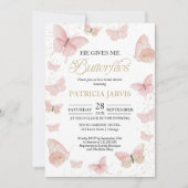 Er gibt mir Schmetterlinge Brautparty Einladung (Vorderseite)