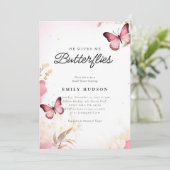 Er gibt mir Schmetterlinge Brautparty Einladung (Stehend Vorderseite)
