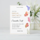 Er gibt mir Schmetterlinge Brautparty Einladung (Stehend Vorderseite)