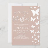 Er gibt mir Schmetterlinge Brautparty Einladung (Vorderseite)