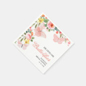 Er gibt mir Schmetterlinge Brautparty Floral Serviette (Ecke)