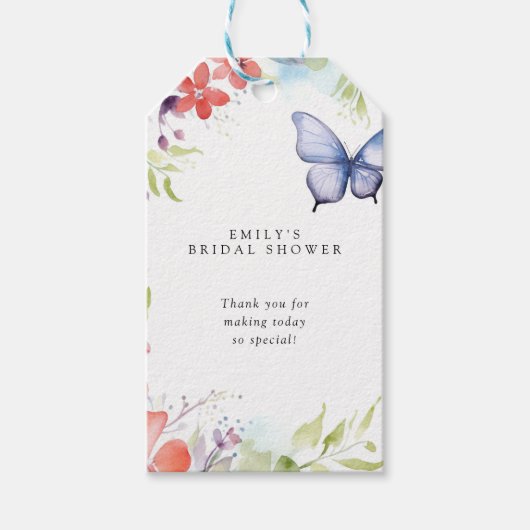 Er gibt mir Schmetterlinge Brautparty Geschenkanhänger (Vorderseite)