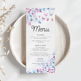 Er gibt mir Schmetterlinge Brautparty Menükarte