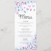 Er gibt mir Schmetterlinge Brautparty Menükarte (Vorderseite)