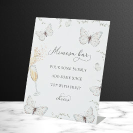 Er gibt mir Schmetterlinge Brautparty Mimosa Bar Sockelschild