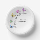 Er gibt mir Schmetterlinge Brautparty Pappteller (Vorderseite)