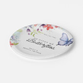 Er gibt mir Schmetterlinge Brautparty Pappteller (Schrägansicht)