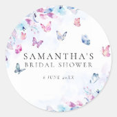 Er gibt mir Schmetterlinge Brautparty Runder Aufkleber (Vorderseite)