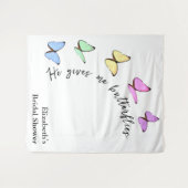 Er gibt mir Schmetterlinge Brautparty Wandteppich (Vorderseite (Horizontal))