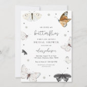 Er gibt mir Schmetterlinge delikates Brautparty Einladung (Vorderseite)