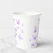 Er gibt mir Schmetterlinge Lavender Brautparty Pappbecher (Rechts)