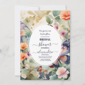 Er gibt mir Schmetterlinge Lila Brautparty Einladung (Vorderseite)