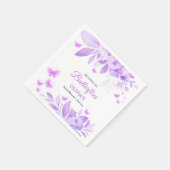 Er gibt mir Schmetterlinge Lila Brautparty Serviette (Ecke)