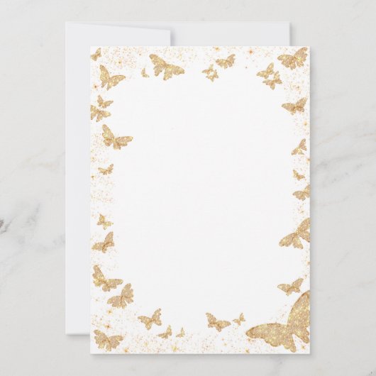 Er gibt mir Schmetterlinge romantisches Brautparty Einladung (Rückseite)