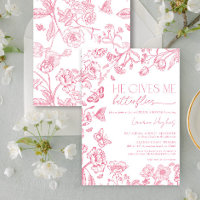 Er gibt mir Schmetterlinge rosa Vintages Brautpart