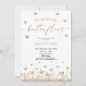Er gibt mir Schmetterlinge Wildblume Brautparty Einladung (Vorderseite)