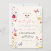 Er gibt mir Schmetterlinge Wildblume Brautparty Einladung (Vorderseite)