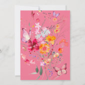 Er gibt mir Schmetterlinge Wildblume Brautparty Einladung (Rückseite)