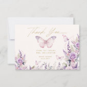 Er gibt mir Schmetterlinge Wildblumen Brautparty Dankeskarte (Vorderseite)