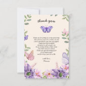 Er gibt mir Schmetterlinge Wildblumen Brautparty Dankeskarte (Vorderseite)