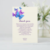Er gibt mir Schmetterlinge Wildblumen Brautparty Dankeskarte (Stehend Vorderseite)