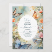 Er gibt mir Schmetterlinge Wildblumen Brautparty Einladung (Vorderseite)