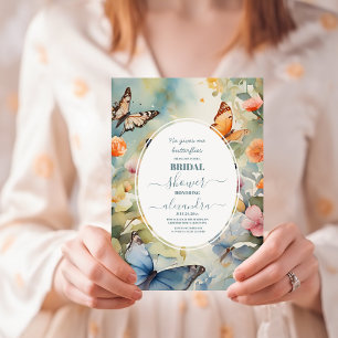 Er gibt mir Schmetterlinge Wildblumen Brautparty Einladung