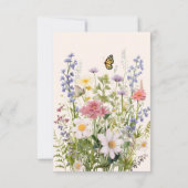 Er gibt mir Schmetterlinge Wildblumen Brautparty Einladung (Rückseite)