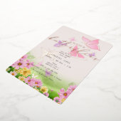 Er gibt mir Schmetterlinge Wildblumen Brautparty Folieneinladung (Gedreht)