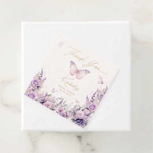 Er gibt mir Schmetterlinge Wildblumen Brautparty Geschenkanhänger (Beispiel)