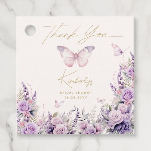 Er gibt mir Schmetterlinge Wildblumen Brautparty Geschenkanhänger (Vorderseite)