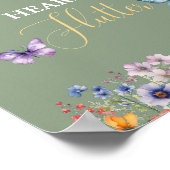 Er gibt mir Schmetterlinge Wildblumen Brautparty Poster (Ecke)