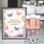 Er gibt mir Schmetterlinge Wildblumen Brautparty Poster<br><div class="desc">Fügen Sie Ihrem Brautparty eine Touch Romantik hinzu mit dem bezaubernden Zeichen "Er macht Ihr Herz zum Flattern". Das zarte und skurrile Design zeichnet sich durch einen spielerischen Schmetterling aus, der die Spannung im Herzen der Braut symbolisiert. Das Schild ist aus hochwertigen Materialien gefertigt, um zu gewährleisten, dass es als...</div>