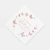 Er gibt mir weiche, rosa Brautpartys Serviette (Ecke)