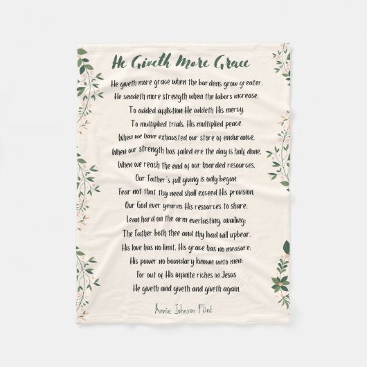 Er gibt noch mehr Gnade Fleece Blanket (Vorderseite)