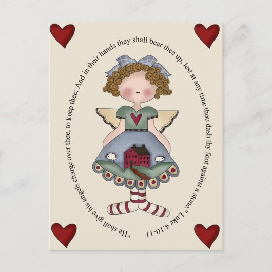 Er gibt seine Engels-Gebühr über Thee Postkarte (Vorderseite)