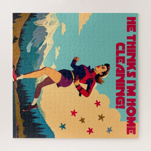 Er glaubt, ich bin Zuhause und säubere Sassy Runne Puzzle (Horizontal)