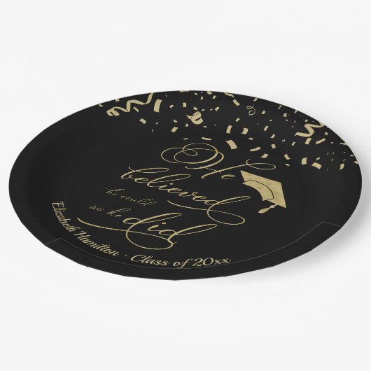 Er glaubte, er könnte also Grad Party machen Pappteller (Schrägansicht)