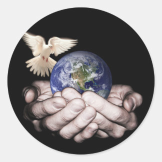 Er Got die ganze Welt... Runder Aufkleber