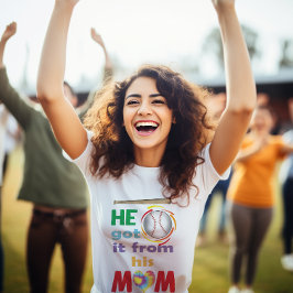 Er Got es von seiner Mama, Baseball Fan Mama T-Shirt